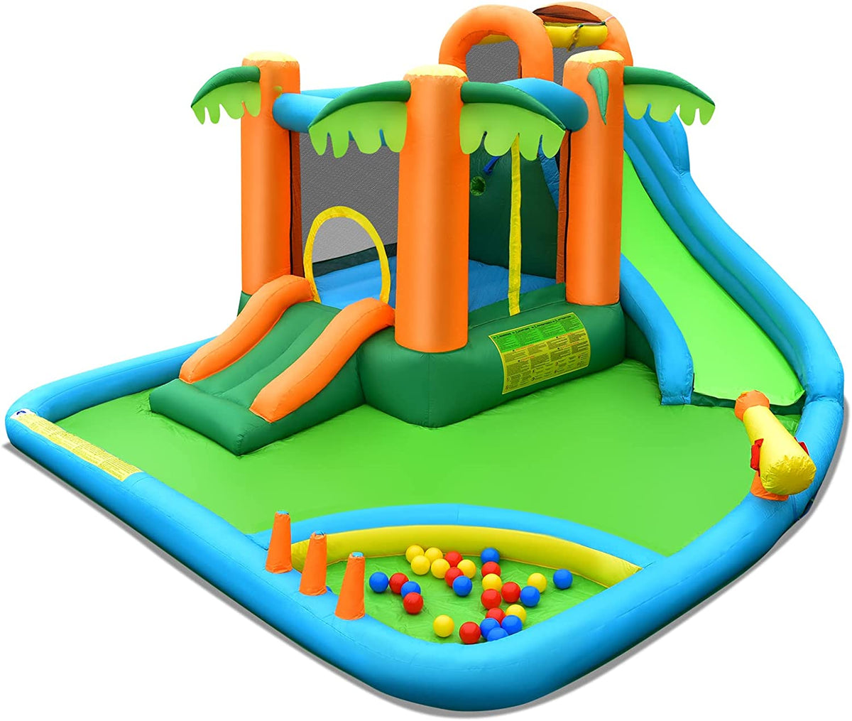 Inflatable Water Slide with Splash Pool, Climbing Wall B993