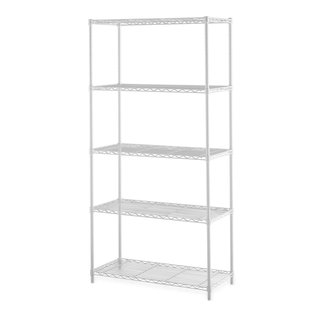 Steel 5-Tier Storage Shelf Unit White W512