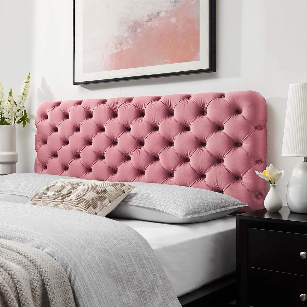 Teal Tufted Velvet California King Headboard A3249