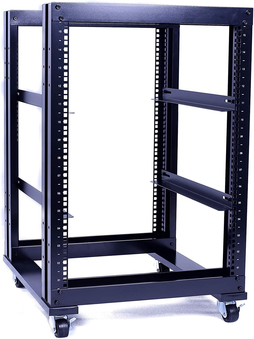 15U 4 Post Open Frame 19inch Steel Rack 24inch Deep A701640