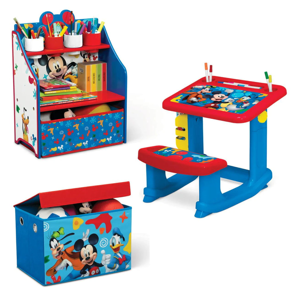 3-Piece Toddler Room-in-a-Box with Desk, Storage Station & Toy Box Y776478