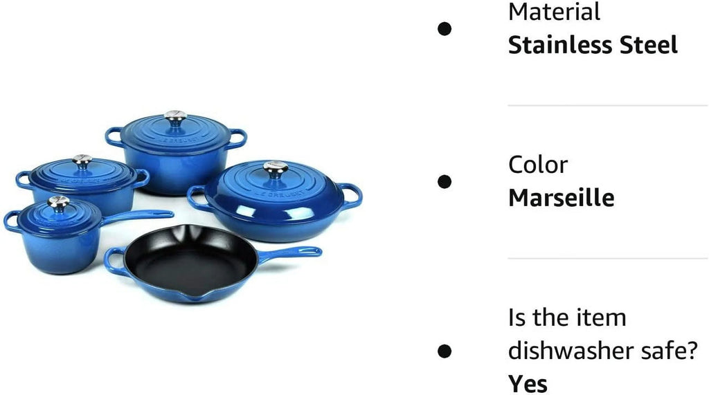White 9 Piece Cast Iron Cookware Set P72097