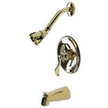 Polished Brass Tub and Shower Faucet J636