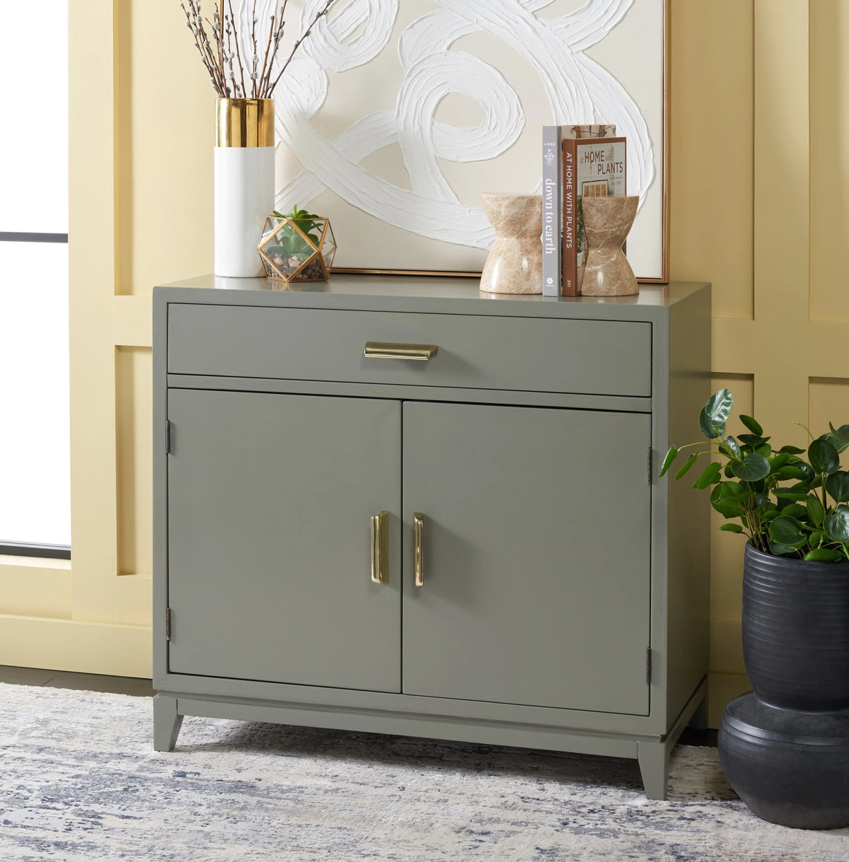 Dark Grey 2 Door 1 Drawer Chest B21338