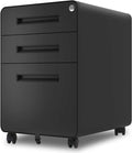 3 Drawer Black Metal File Cabinet with Lock G2203