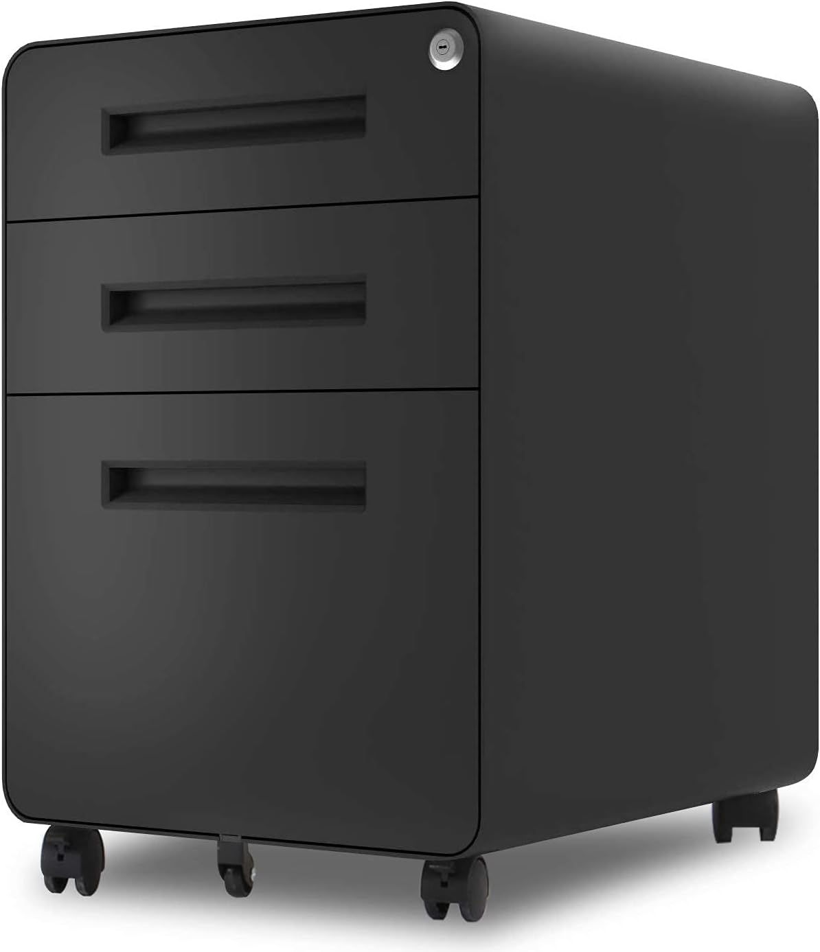 3 Drawer Black Metal File Cabinet with Lock G2203