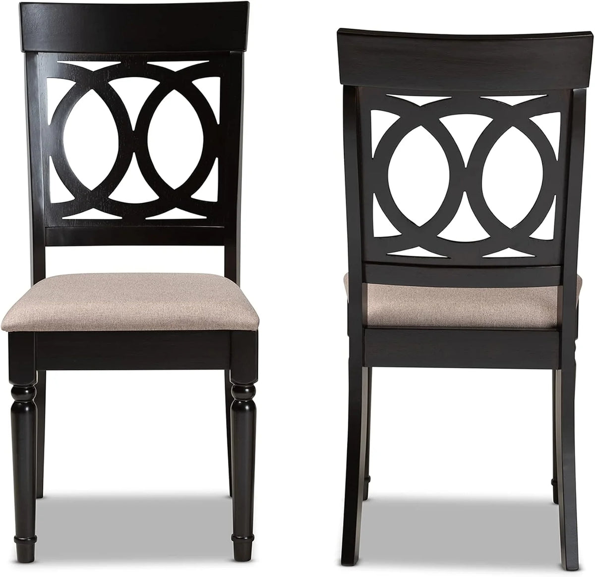 Sand Fabric Upholstered 2-Piece Dining Chair Set E162