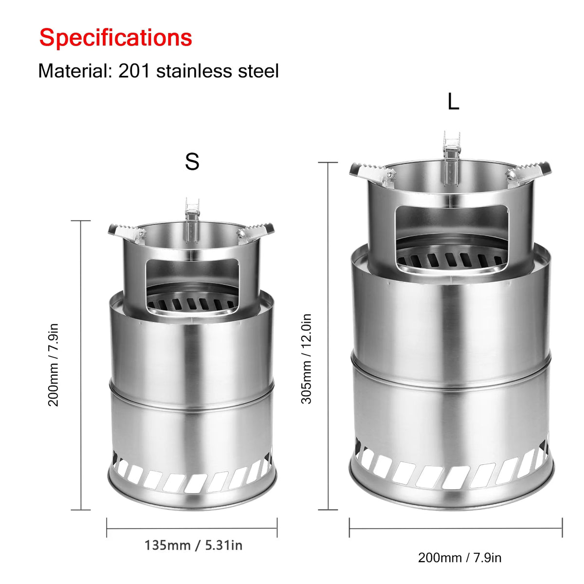 Windproof Stainless Steel Portable Wood Stove H822