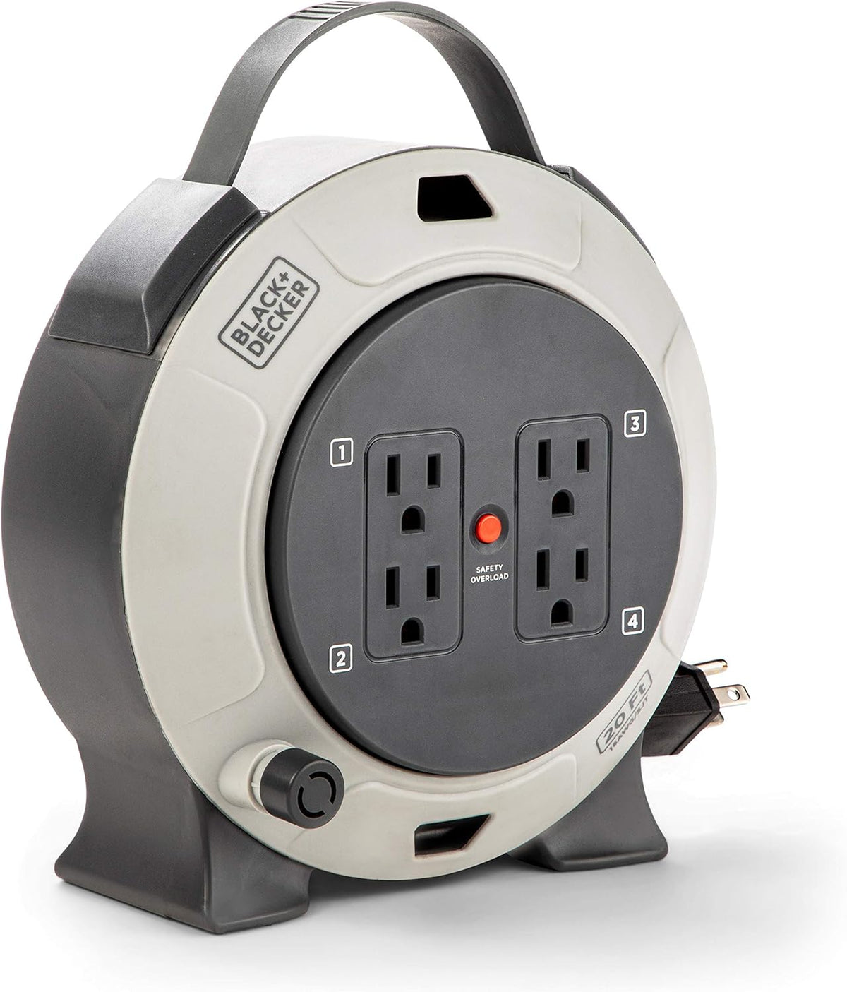 Retractable Extension Cord, 25 ft, 4 Outlets, 2 USB Ports J8371