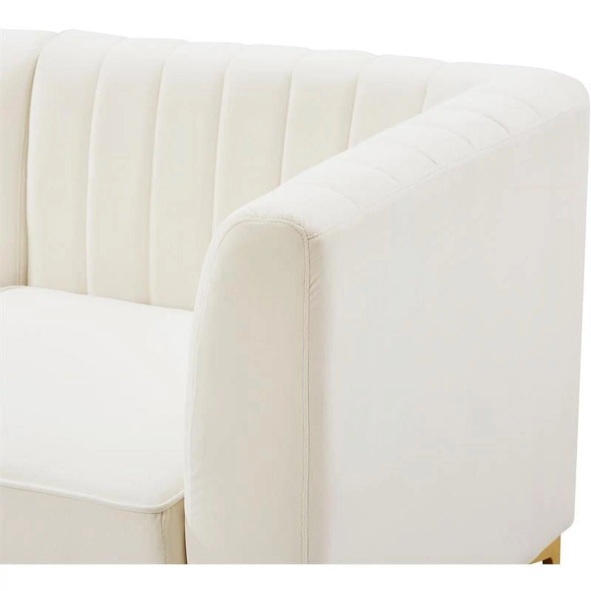 Cream Velvet Modular Sectional X4517