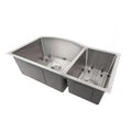 33 in. Stainless Steel Double Bowl Kitchen Sink with Bottom Grid Q965456