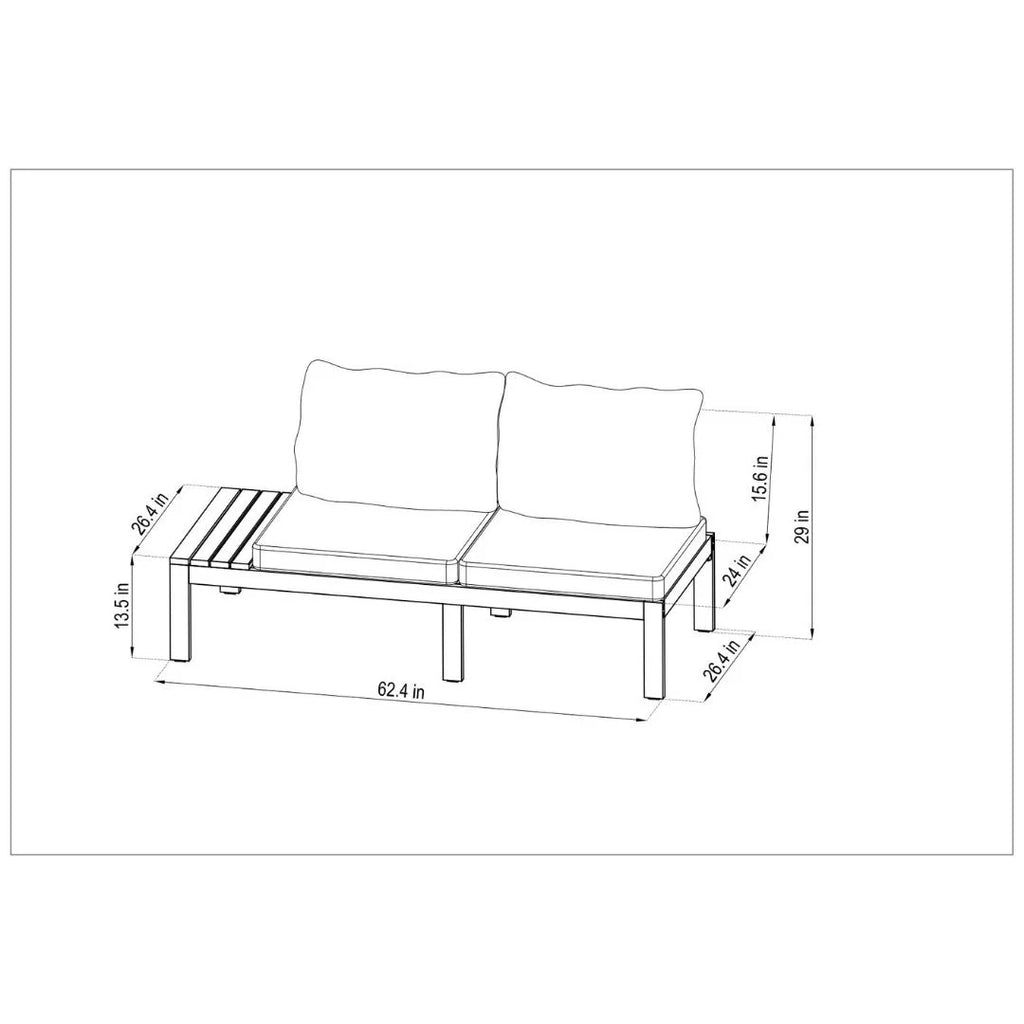 Teak Patio Conversation Set with Blue Cushions R770