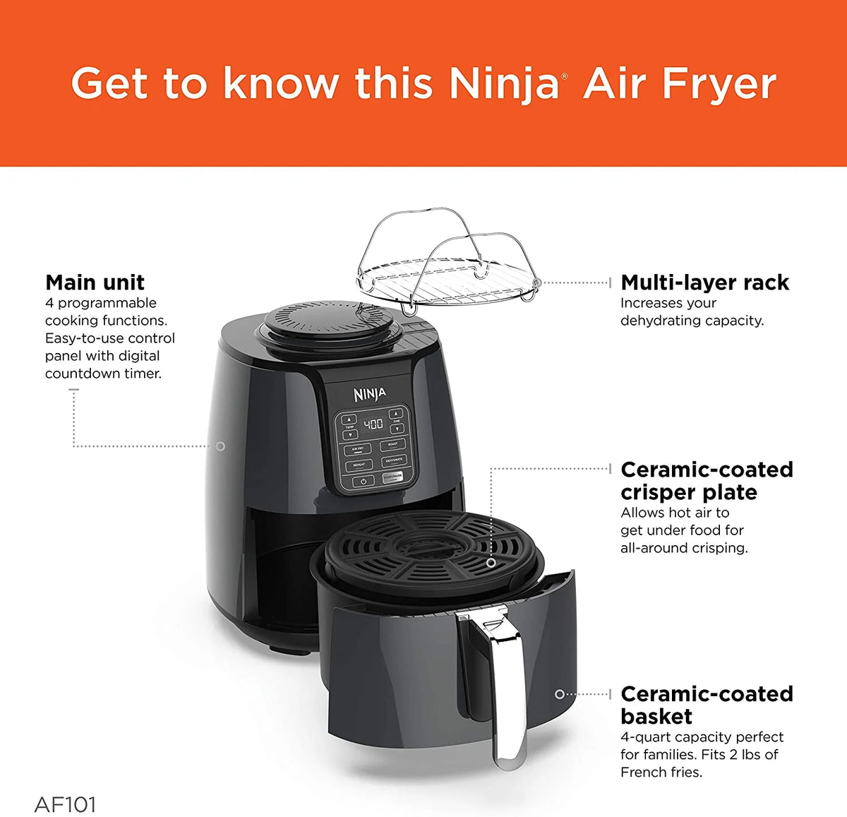 Black 4 Qt Air Fryer N612698