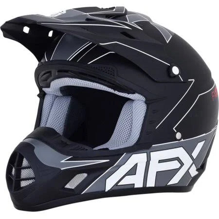 Matte Black/White Offroad Helmet, Size: XL I329668