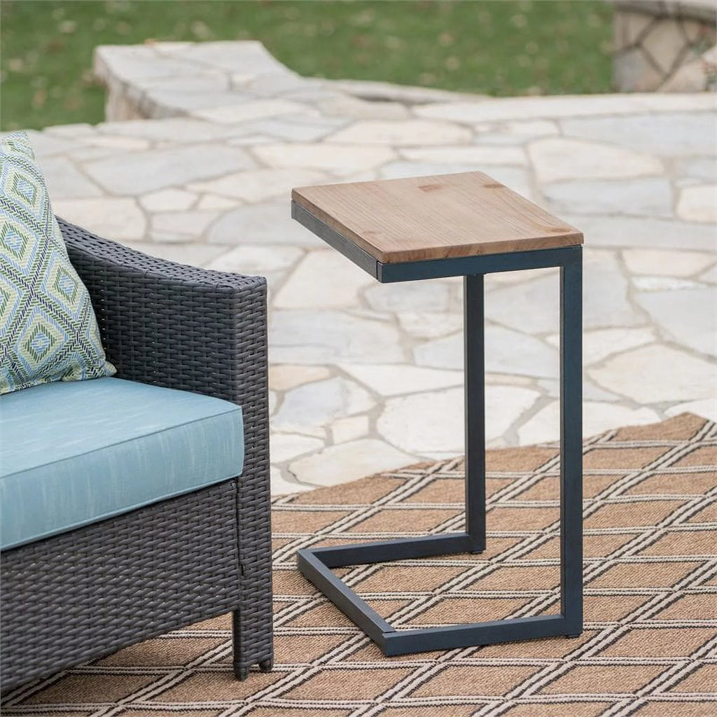 C-Shaped Accent Table in Brown and Black A79428