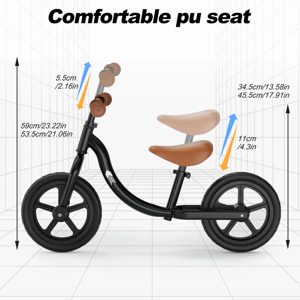 Lightweight No Pedal Toddler Balance Bike with Adjustable Handlebar and Seat F389