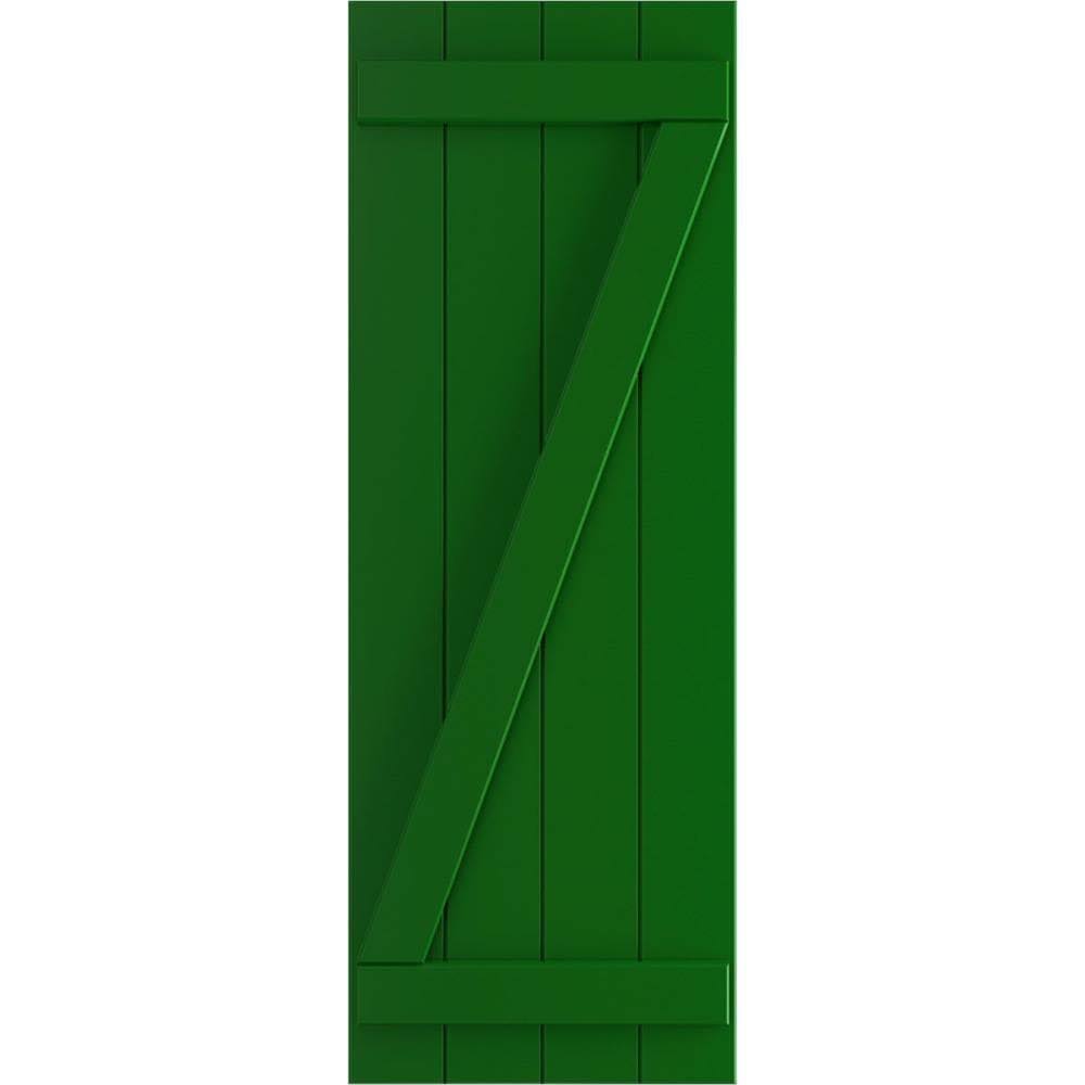 21 1/2x22W x 59x22H PVC Four Board Joined Board-n-Batten Shutters F34200