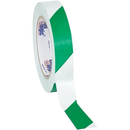 Green/White Striped Vinyl Safety Tape 1x22 x 36 Yard Roll M767437
