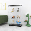 White Glass Display Cabinet with 3 Shelves, 49.3" H x 16.7" W x 14.3" D U839