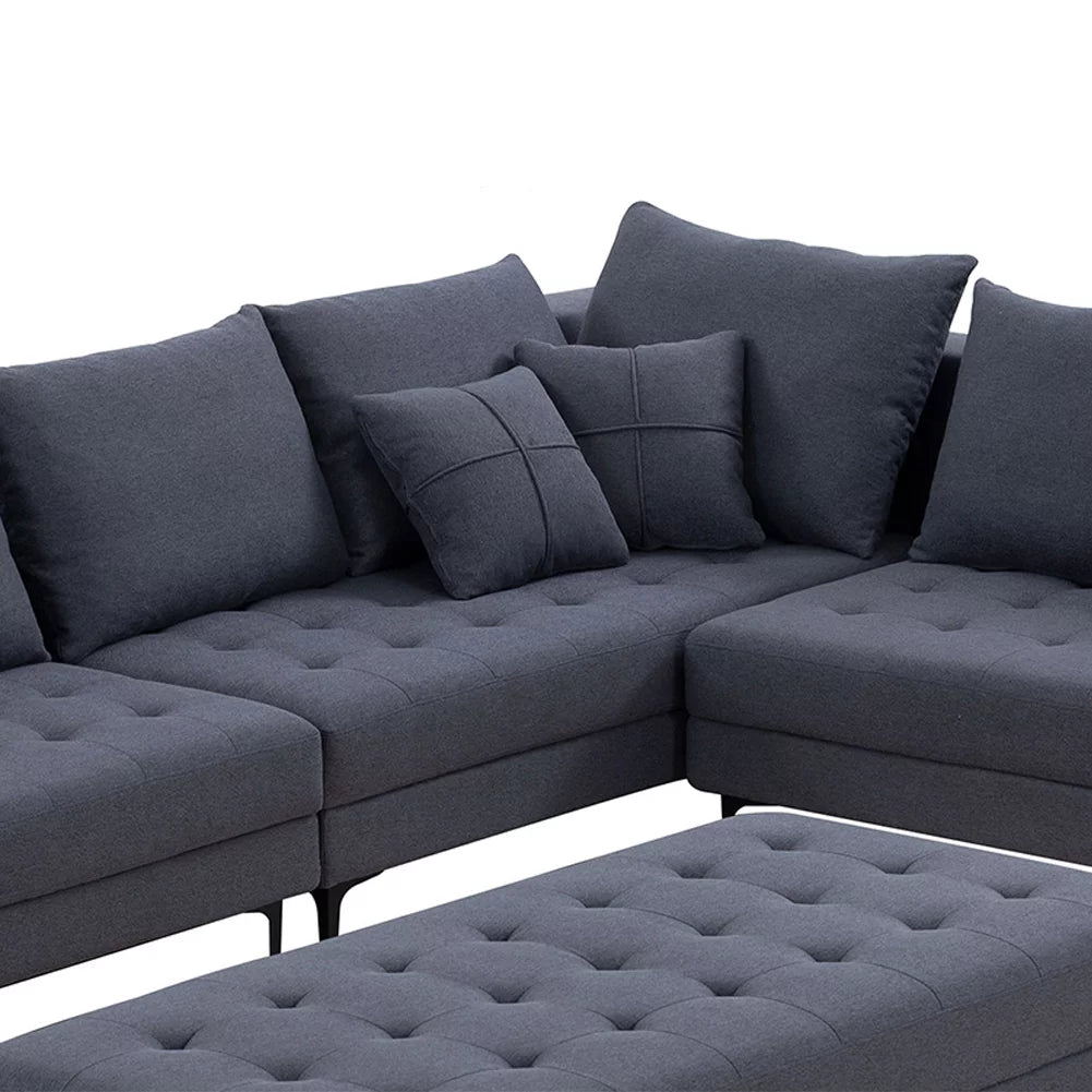 Oversized U Shaped Modular Sectional Sofa with Storage Ottoman E7251