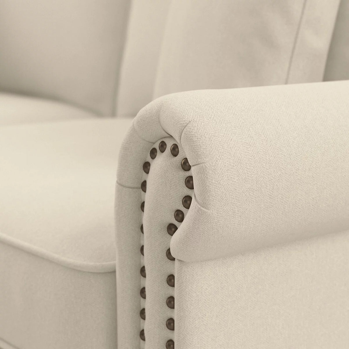 Cream Herringbone Fabric Sofa D85521