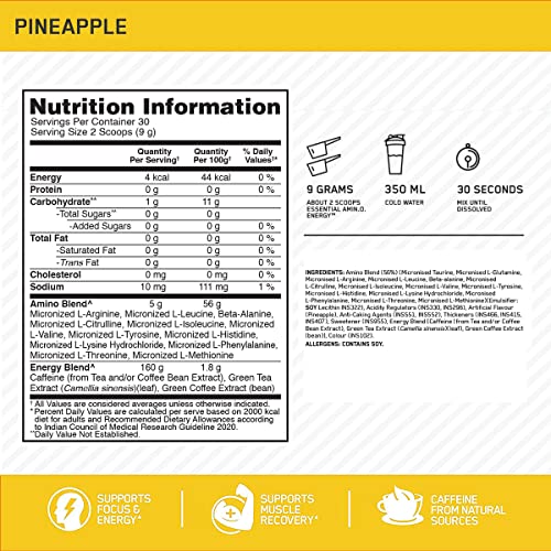 Pineapple Amino Energy Powder, 30 Servings P9605