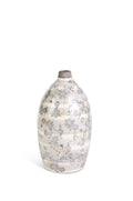 7.5 inch Ceramic Cream Crackle Gray Floral Vase T888