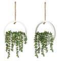 2 Pcs Artificial Hanging Succulents Plants in Pot with Lanyard J2393