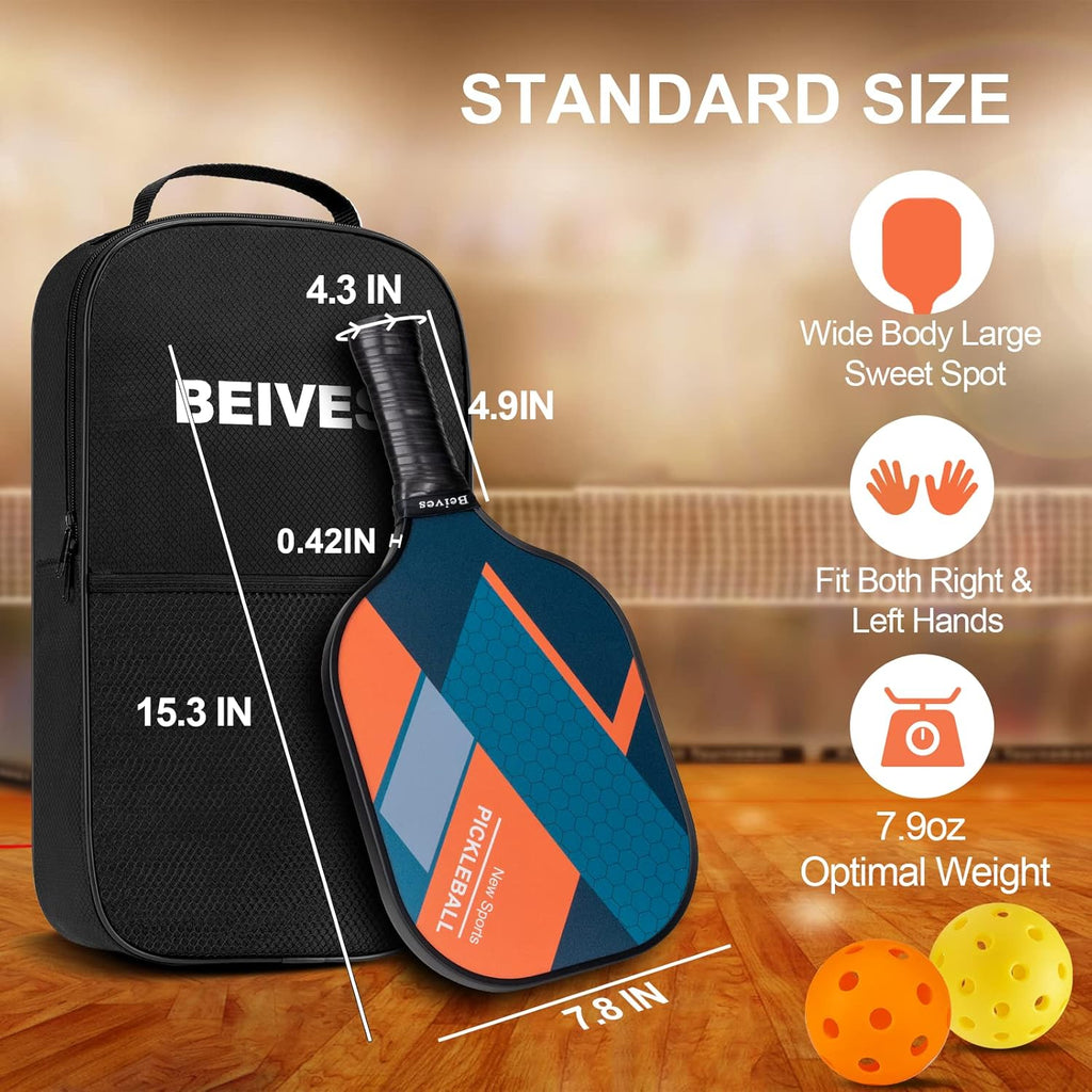 Set of 4 Lightweight Pickleball Paddles with Carry Bag A624