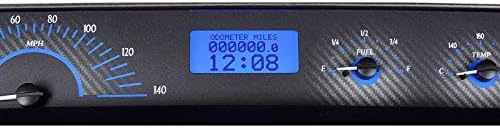 Analog Dash Gauge System Carbon Fiber Style Blue Backlighting G7342