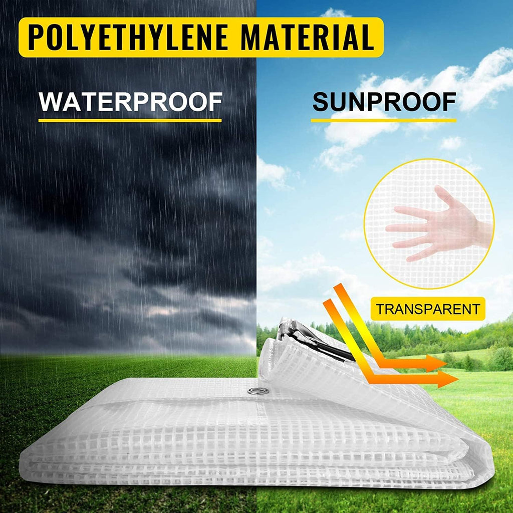 Clear Heavy Duty Waterproof Poly Tarp with Grommets (8 X 10 FT) P23478