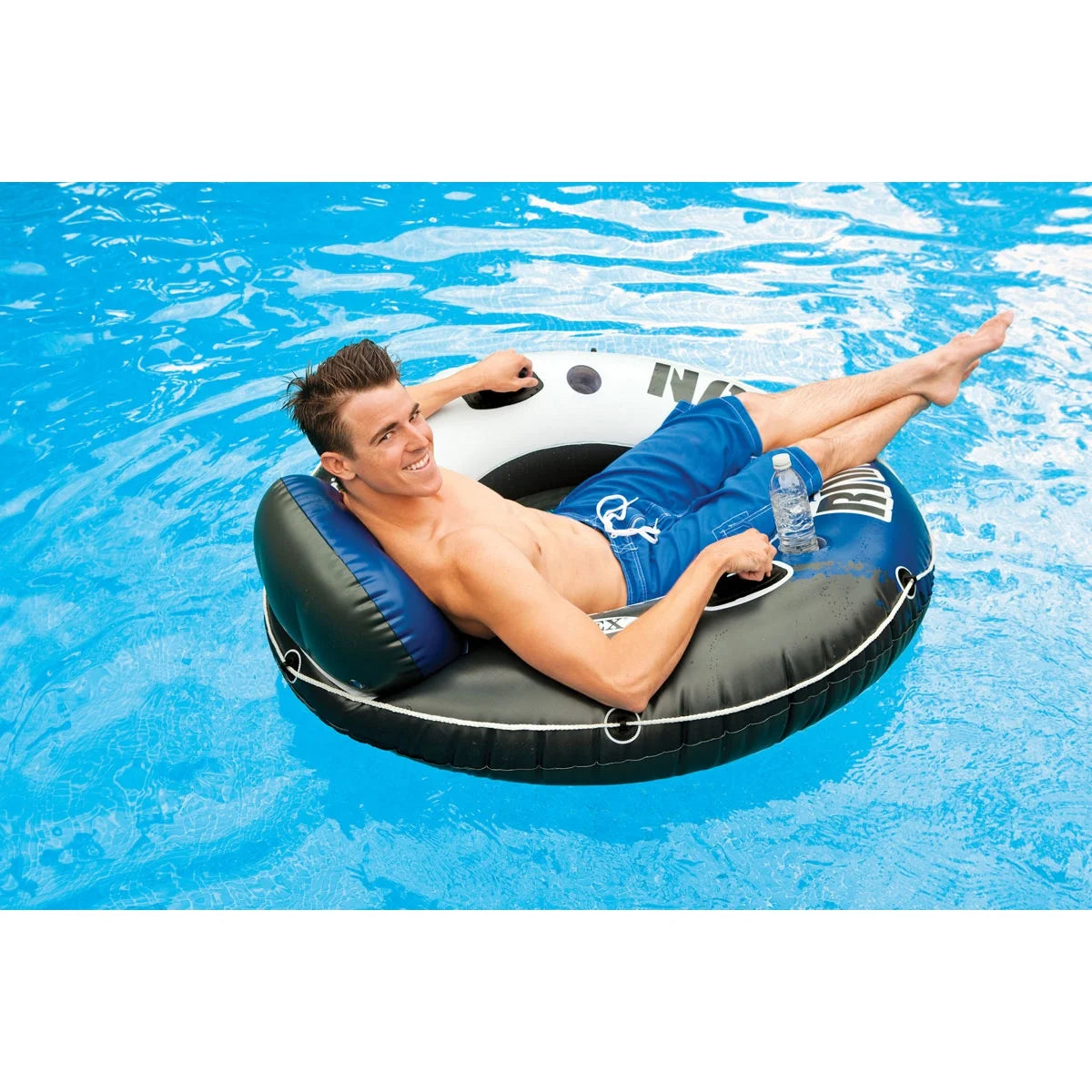 Inflatable 2 Person Raft with 1-Person Inflatable Tube (2 Pack) Y9022