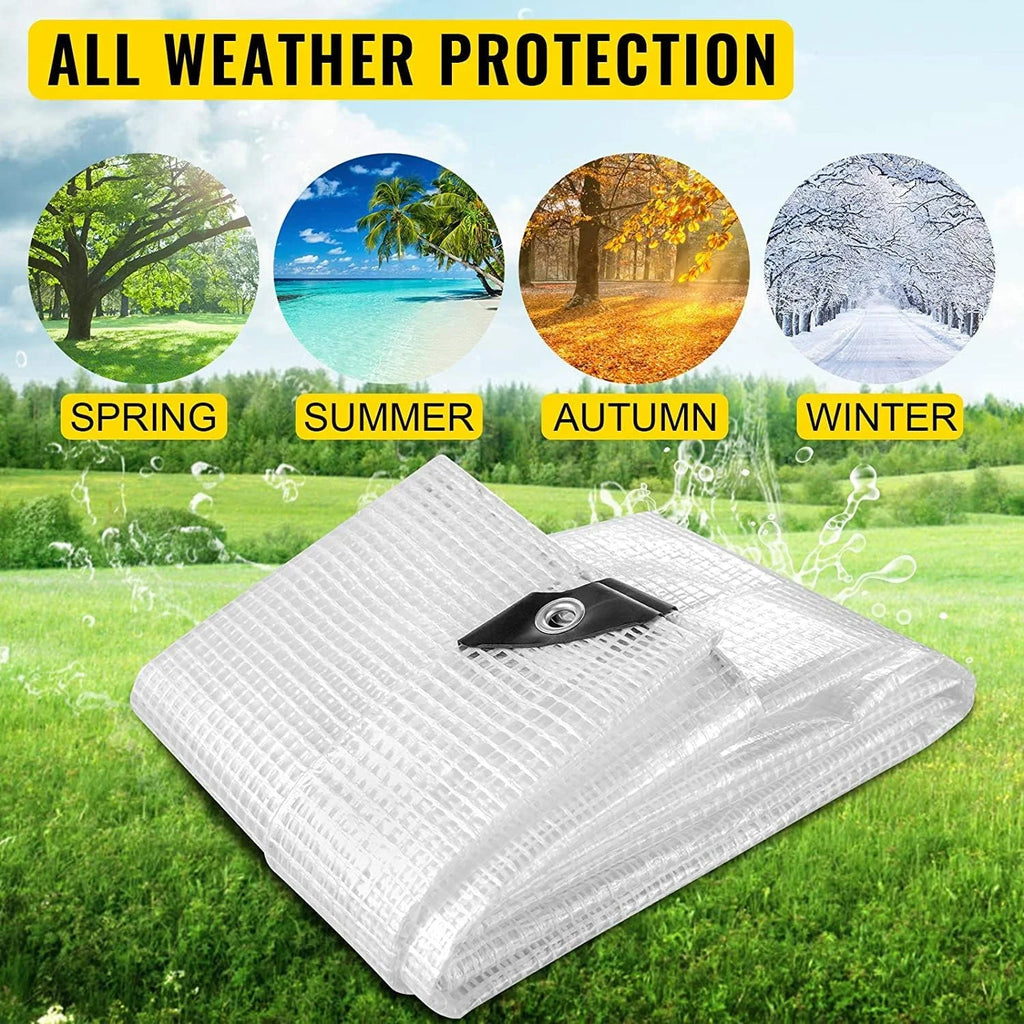 Clear Heavy Duty Waterproof Poly Tarp with Grommets (8 X 10 FT) P23478