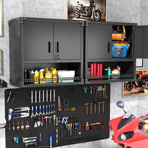Black Metal Storage Cabinet with Wheels W831568