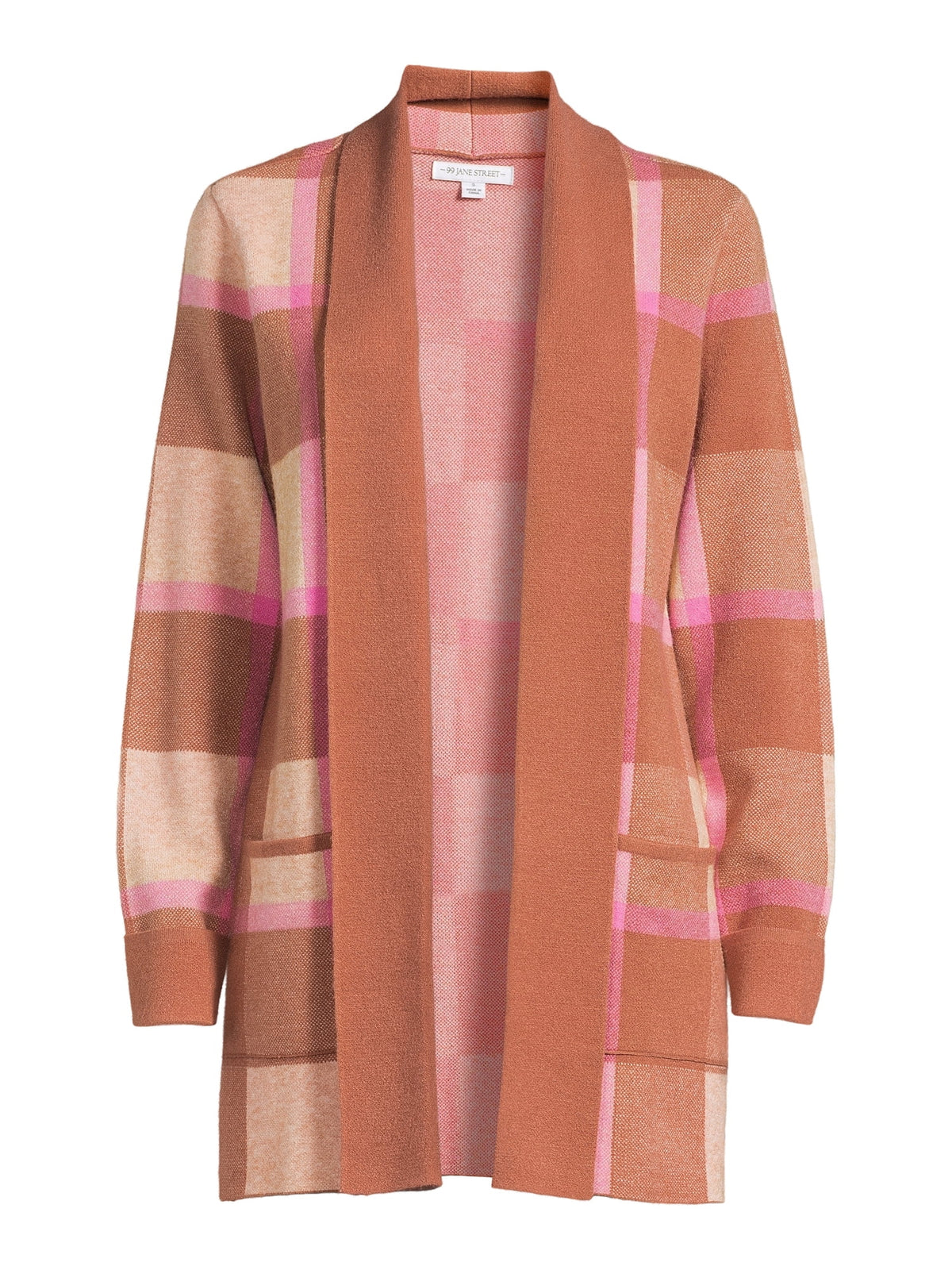 Women's Open Front Cardigan Sweater with Long Sleeves, Midweight W7218