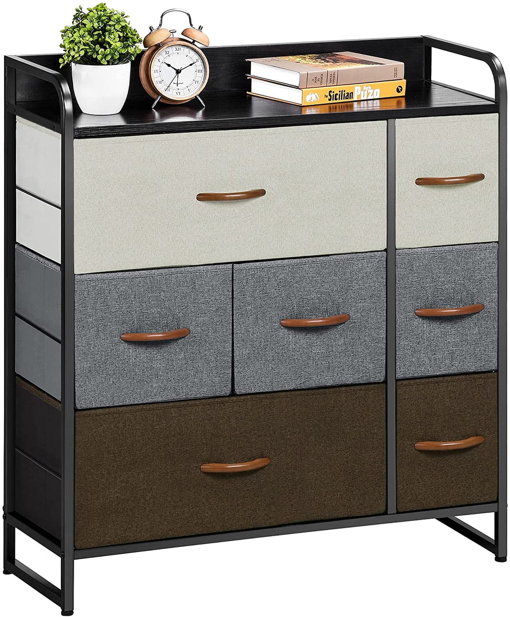 Light Gray 7 Drawer Fabric Dresser M548