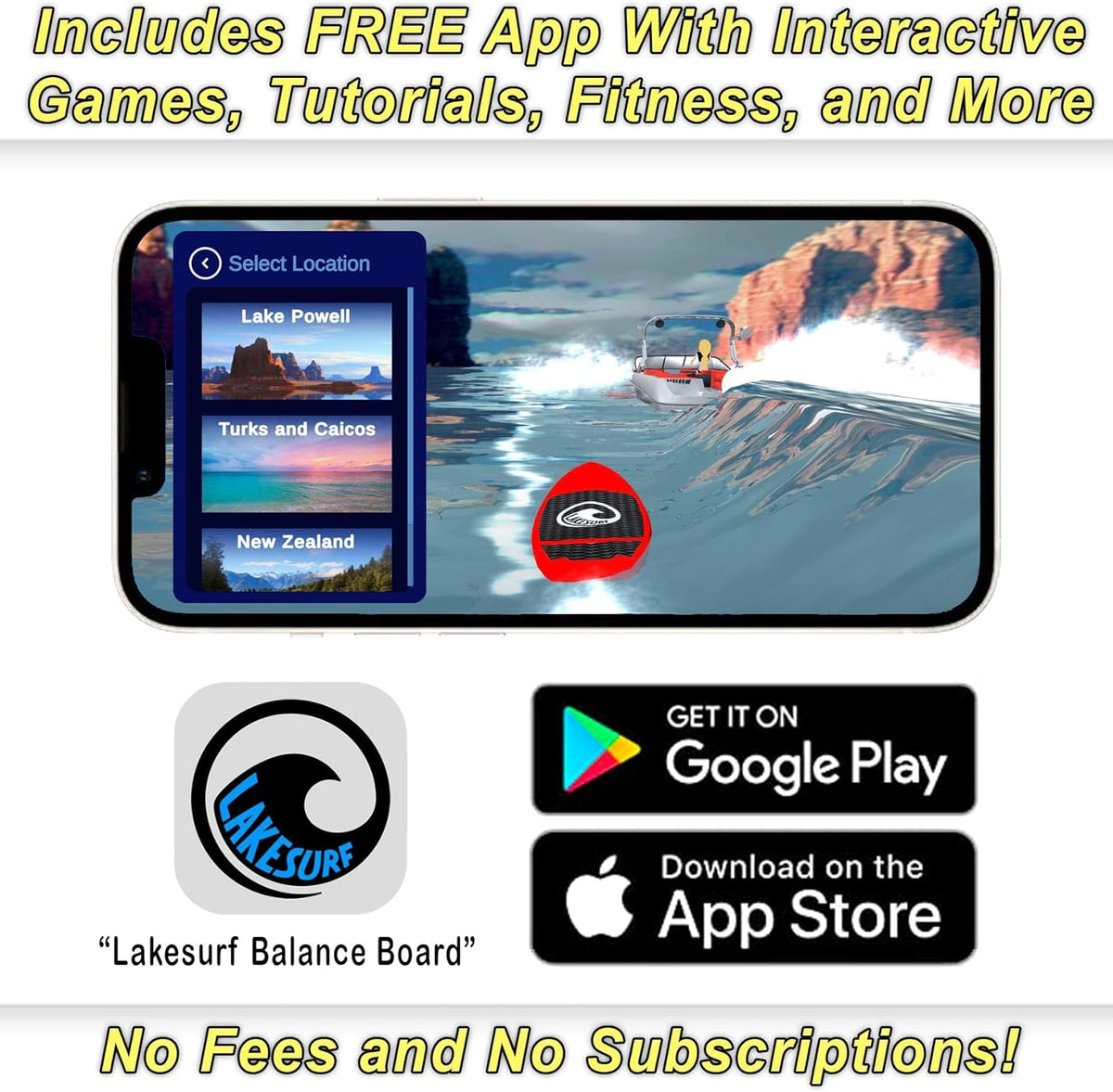 Wakesurf Balance Board With Tracking App And Phone Mount L7763