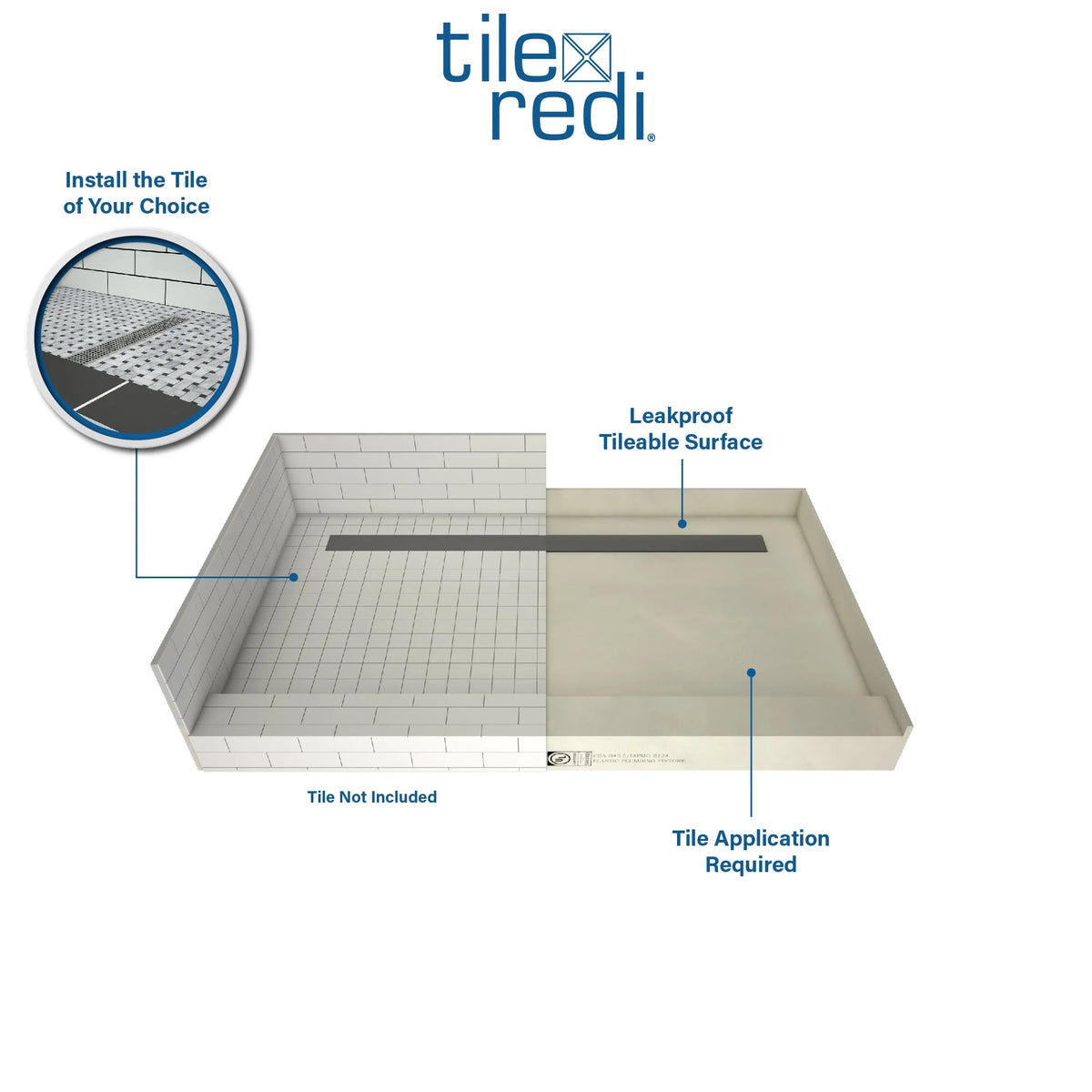 36" X 72" Rectangular Shower Base Z25488