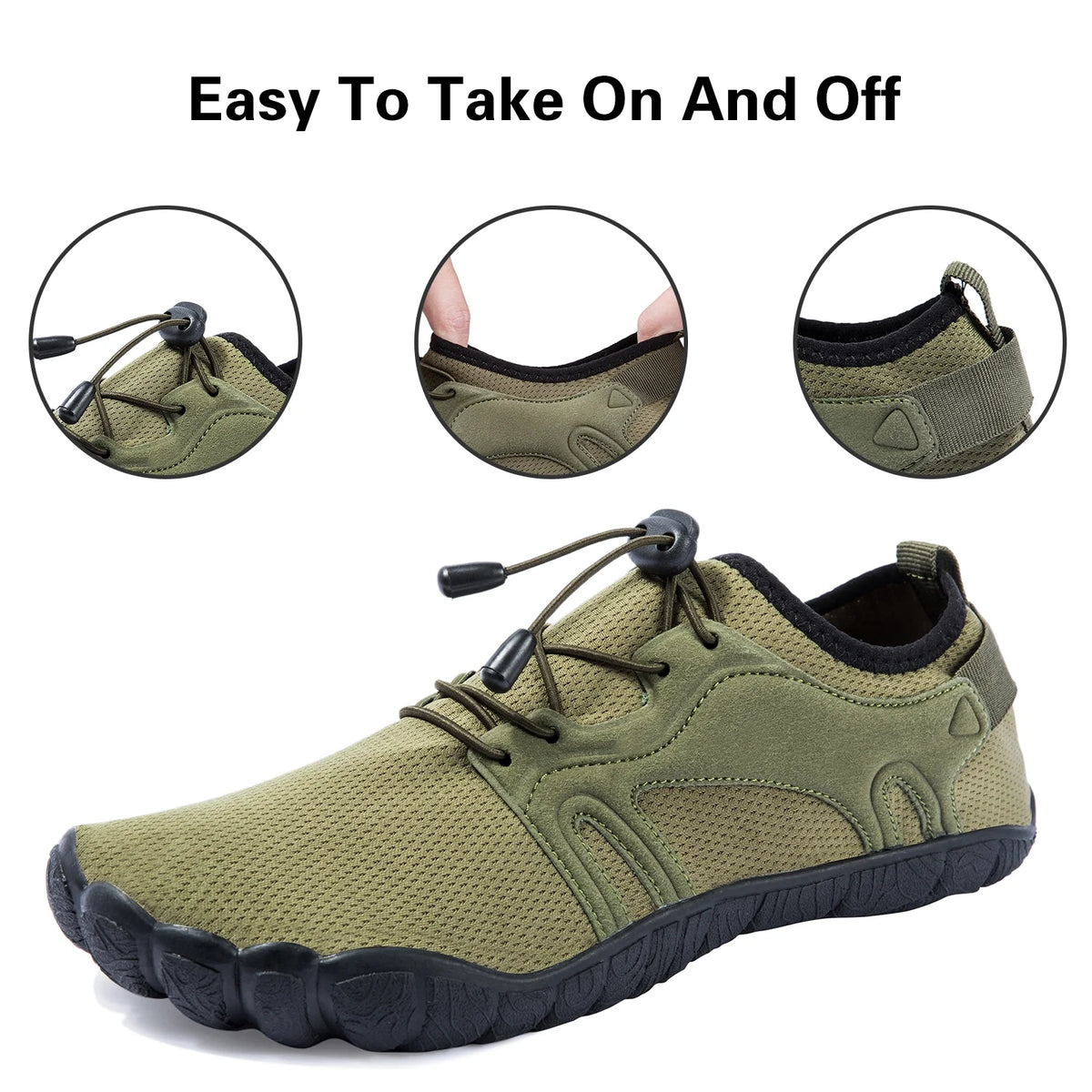 Army Green Men's Quick-Dry Water Shoes W27088