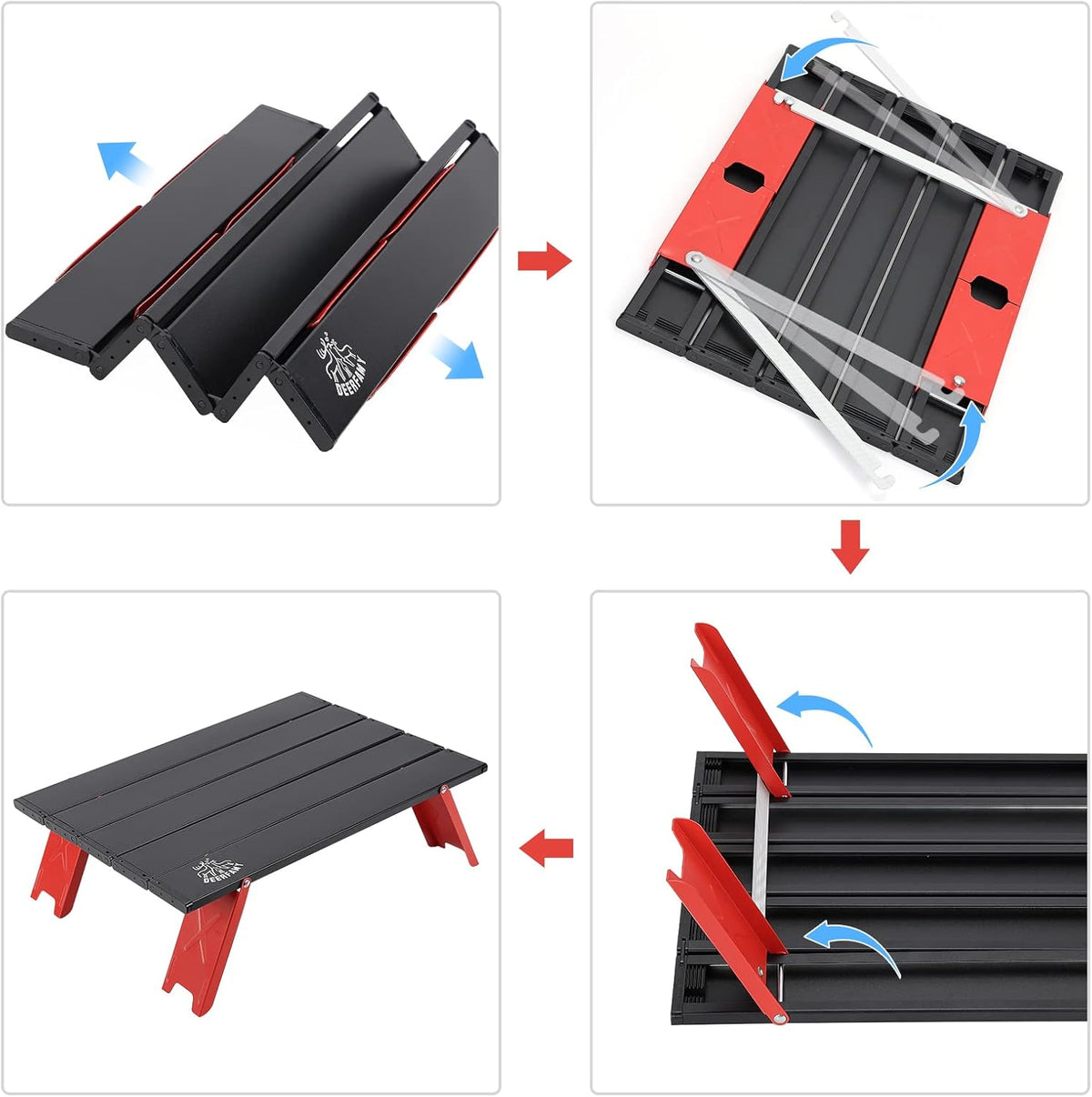 Black Ultralight Aluminum Folding Camping Table with Carrying Bag C328368