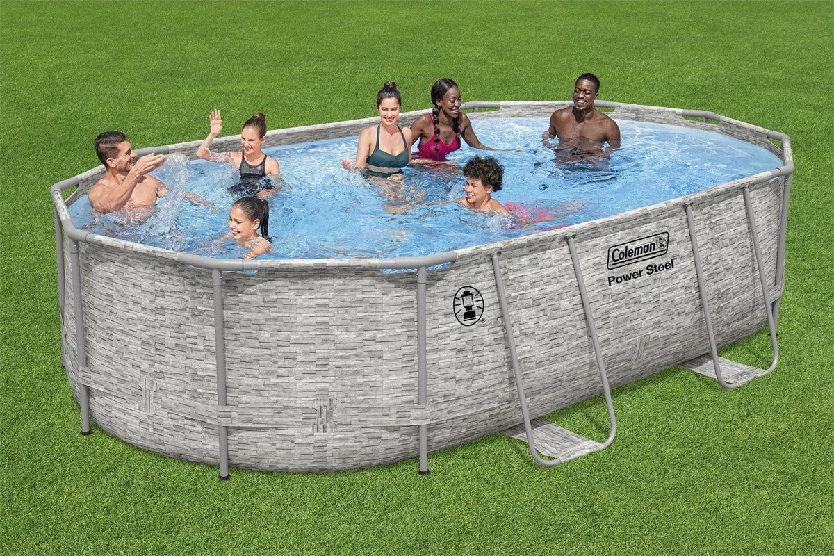 16 ft. x 10 ft. x 42 in. Oval Metal Frame Above Ground Pool Set M71573