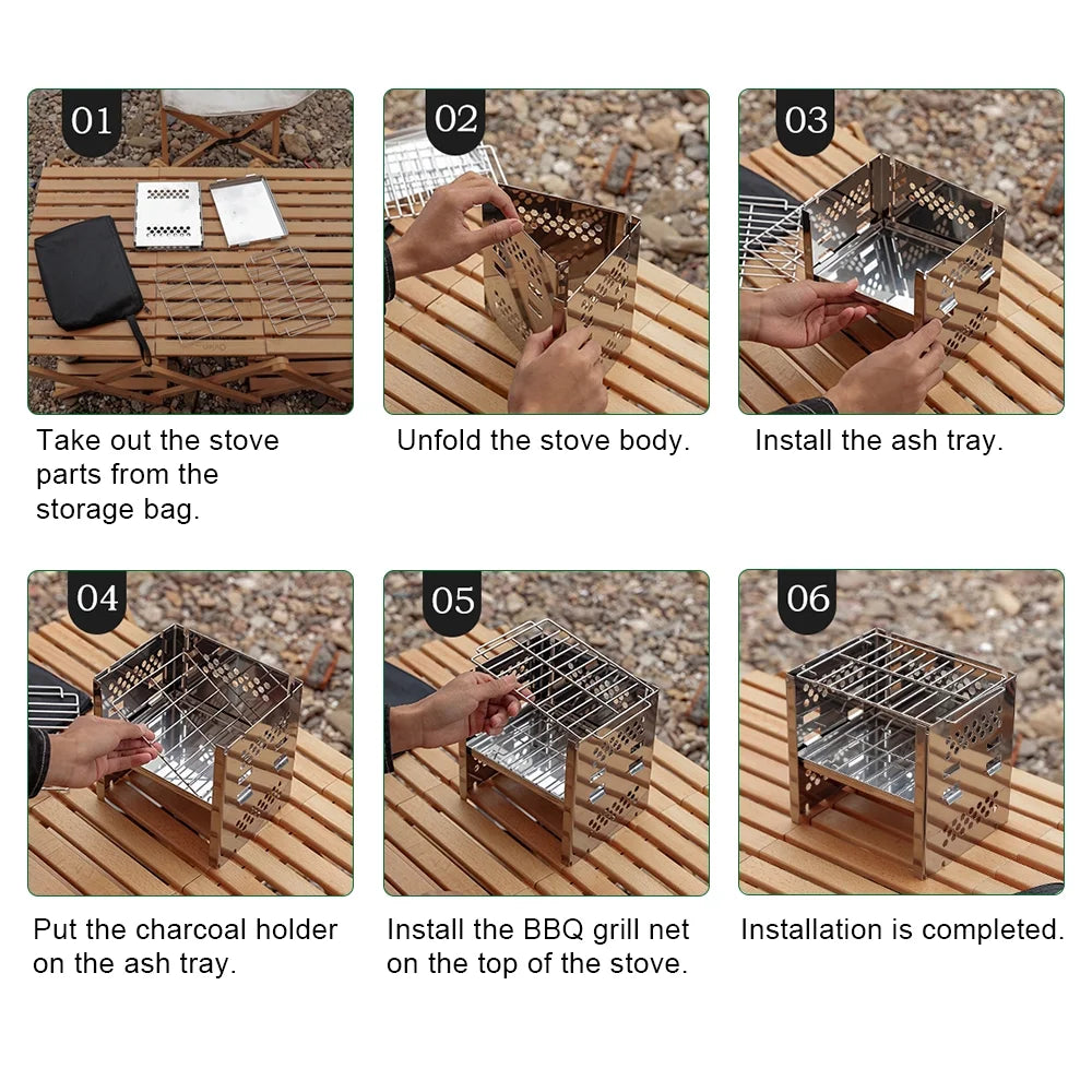 Portable Folding Stainless Steel Camping Stove M959