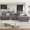 114" L-Shaped Sectional Sofa with Storage Drawer and Reversible Chaise Lounge (Grey) B600