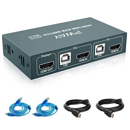 2 Port HDMI KVM Switch with 2 USB and 2 HDMI Cables R719
