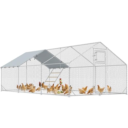 Large Metal Walk in Chicken Coop with Cover J42287