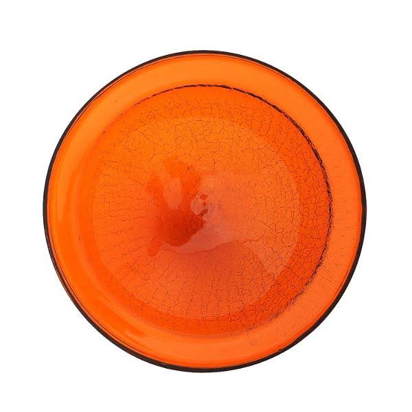 12 in. Mandarin Crackle Birdbath with Tripod Stand D2022