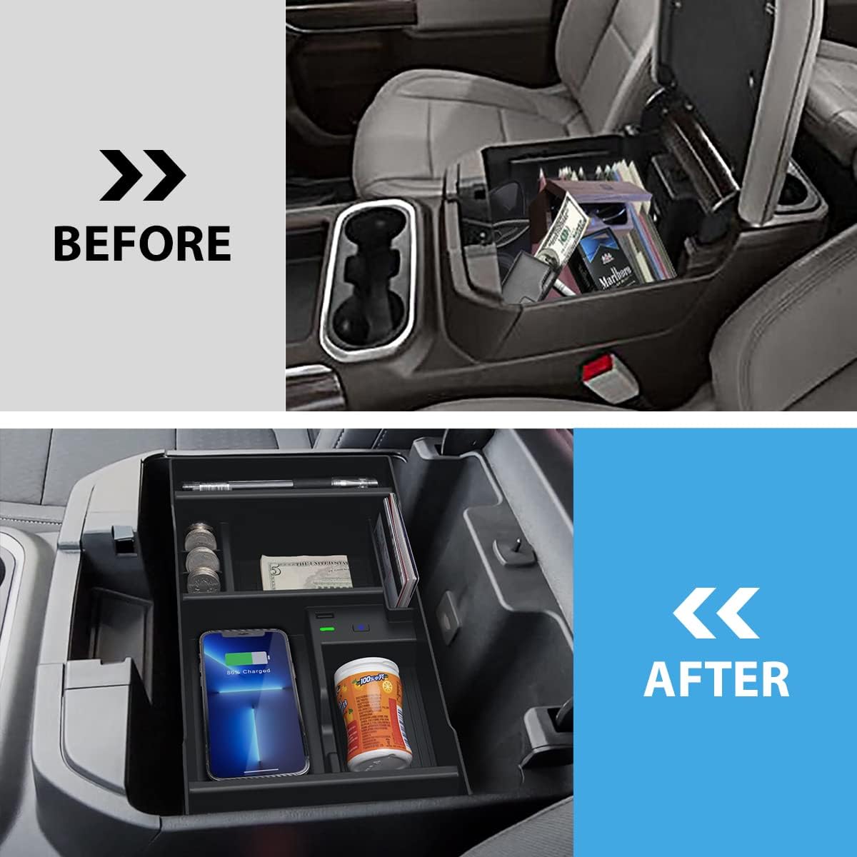 Wireless Charger Center Console Organizer Tray R161