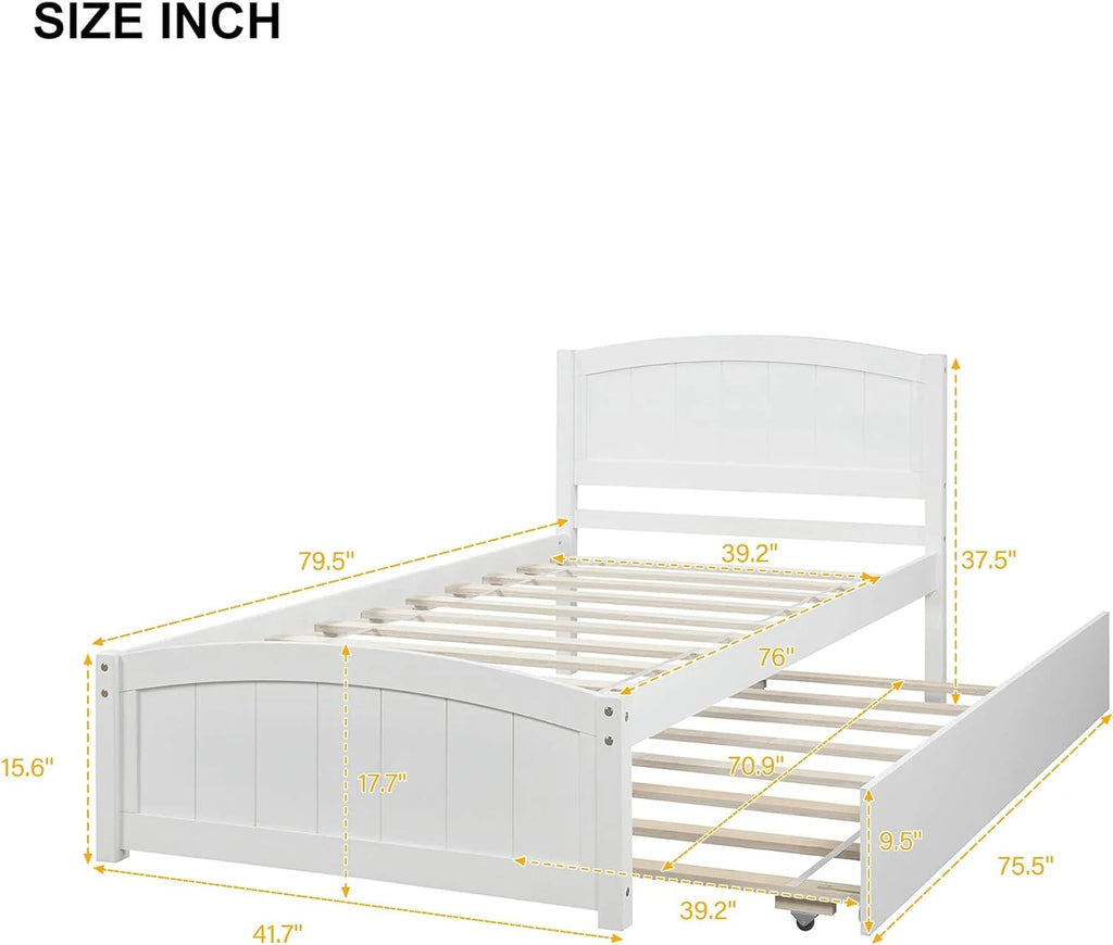 Wood Bed Frame with Headboard and Pull Handle U635037