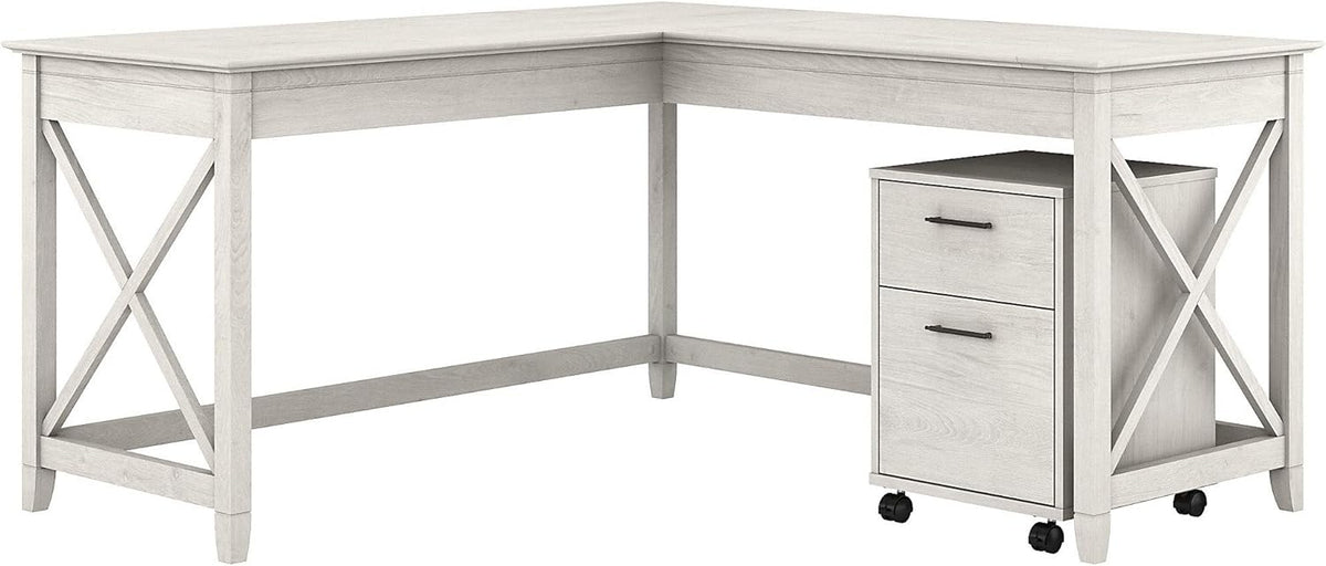 L Shaped Desk with 2 Drawer Mobile File Cabinet O692122