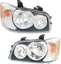 Headlight Set of 2 Clear Lens Halogen With bulbs Q61528